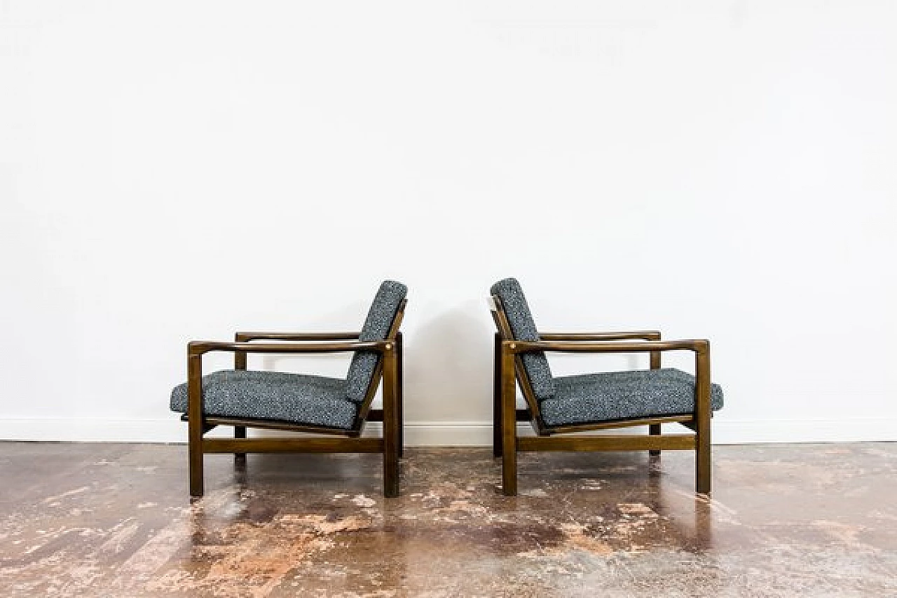 Pair of armchairs B-7522 attributed to Zenon Bączyk, 1960s 25