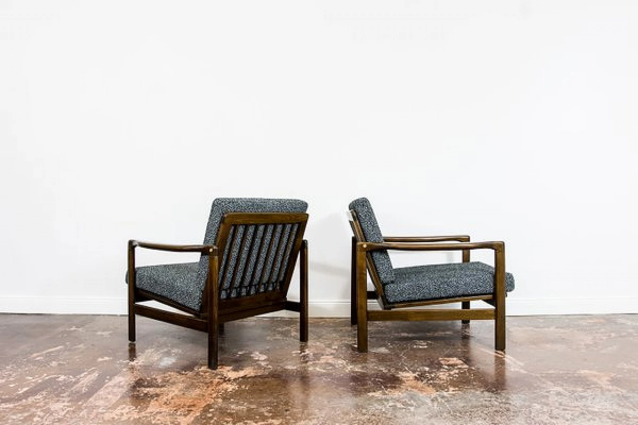 Pair of armchairs B-7522 attributed to Zenon Bączyk, 1960s 26