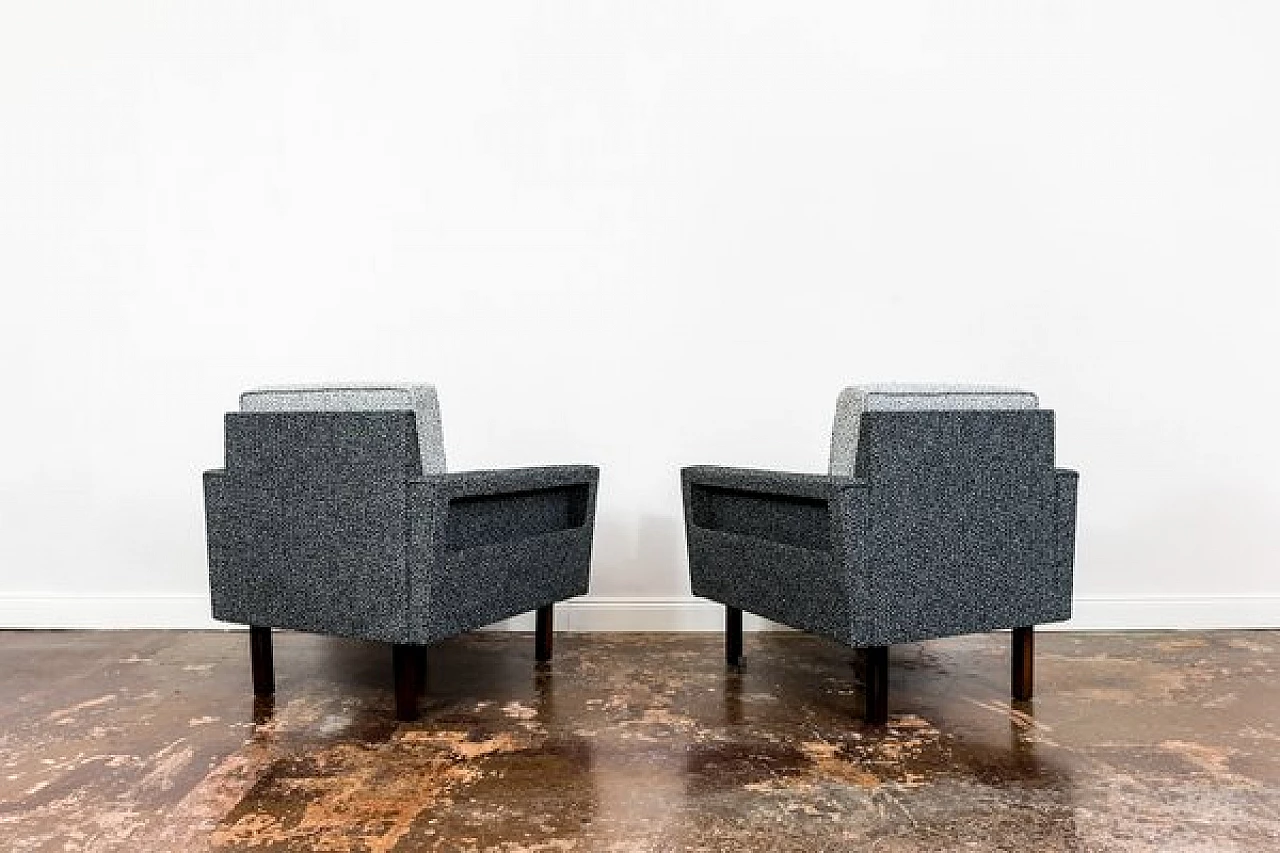 Pair of fabric and wood armchairs, 1970s 29