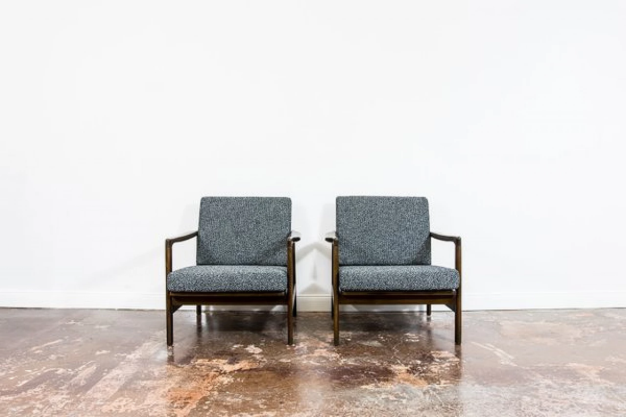 Pair of armchairs B-7522 attributed to Zenon Bączyk, 1960s 31