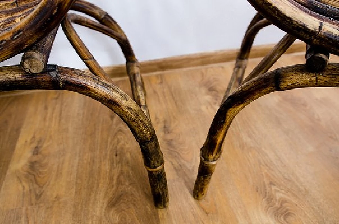 3 Poltrone Art Déco in vimini, anni '40 3