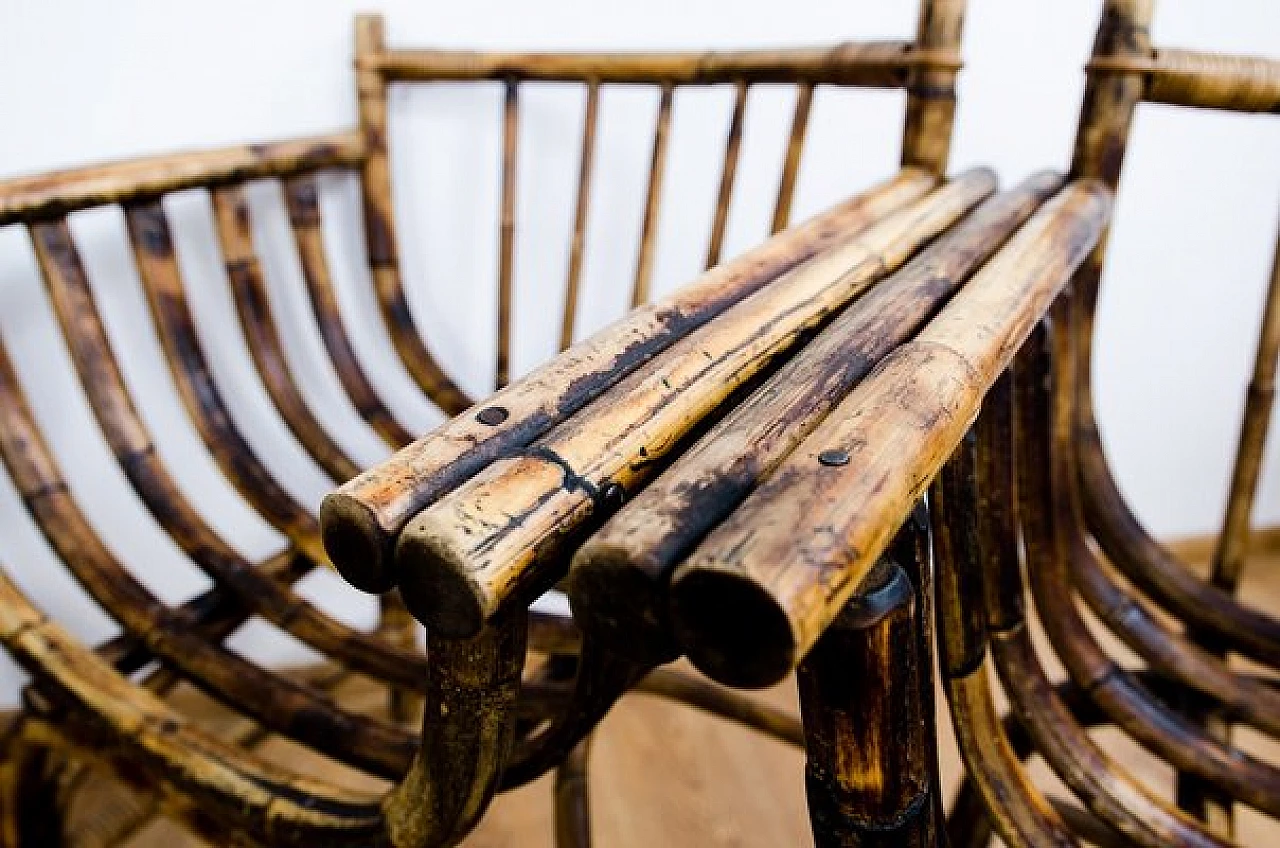 3 Poltrone Art Déco in vimini, anni '40 5