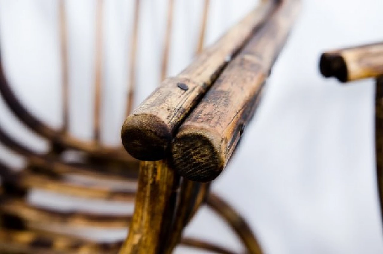 3 Poltrone Art Déco in vimini, anni '40 14