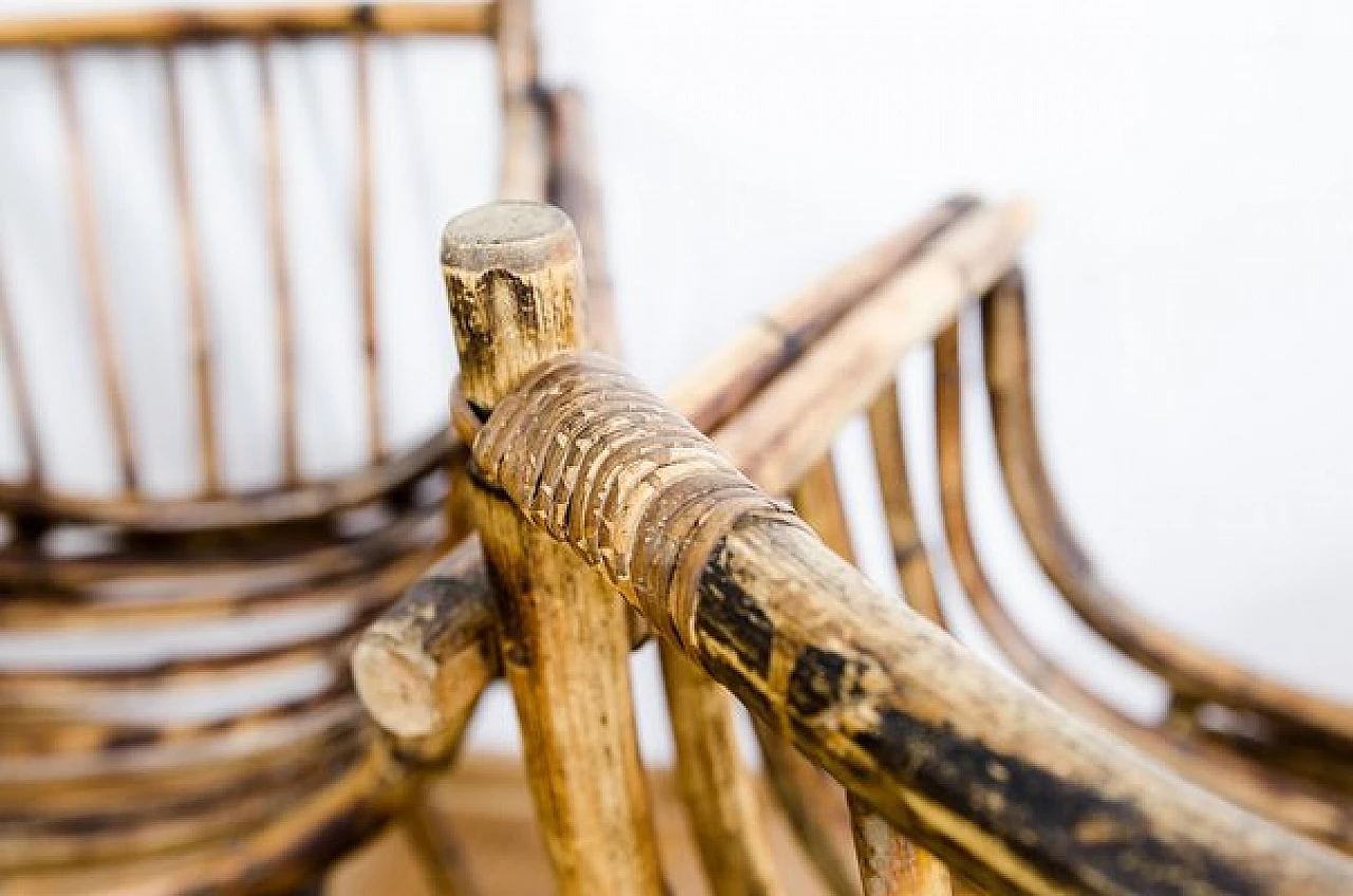 3 Poltrone Art Déco in vimini, anni '40 17