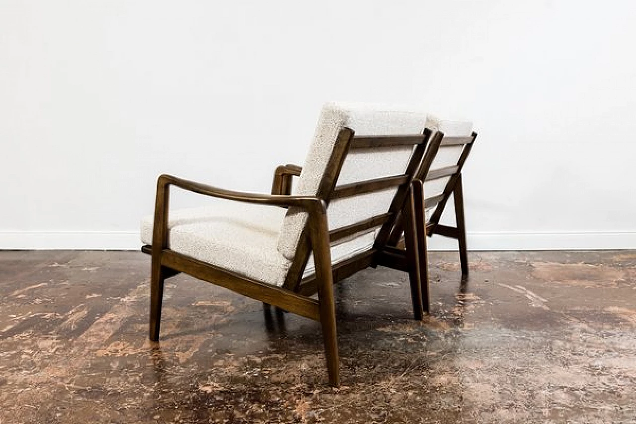 Coppia di poltrone e divano scandinave, anni '60 11