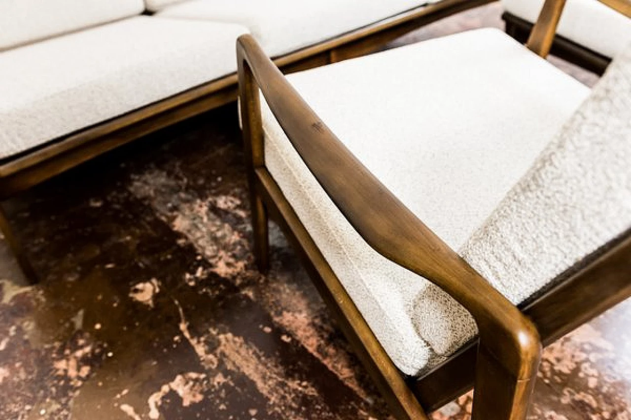 Coppia di poltrone e divano scandinave, anni '60 12