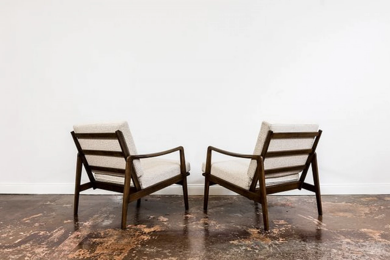 Coppia di poltrone e divano scandinave, anni '60 25