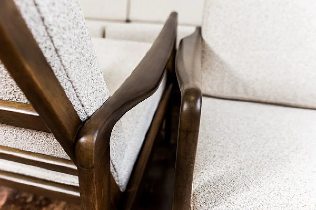 Coppia di poltrone e divano scandinave, anni '60 32