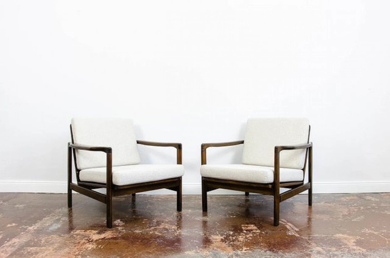 Pair of B 7522 armchairs by Zenon Bączyk for SFM, 1960s 1
