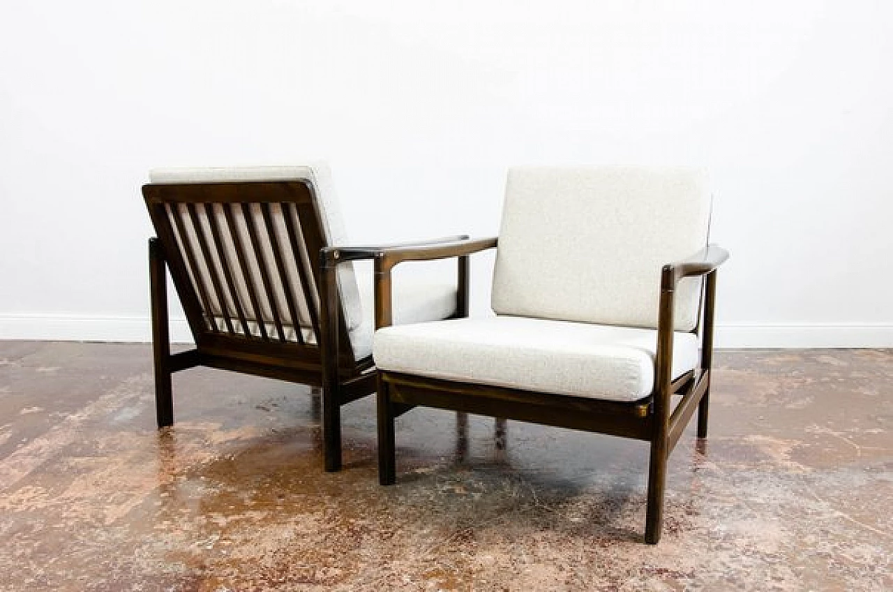 Pair of B 7522 armchairs by Zenon Bączyk for SFM, 1960s 2