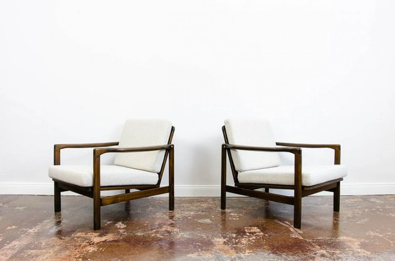 Pair of B 7522 armchairs by Zenon Bączyk for SFM, 1960s 10