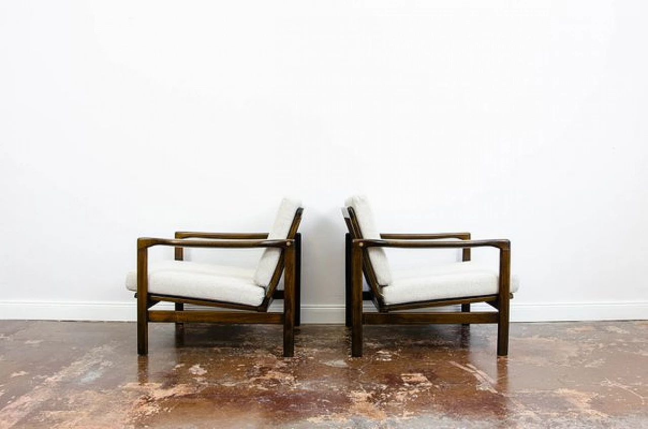 Pair of B 7522 armchairs by Zenon Bączyk for SFM, 1960s 11
