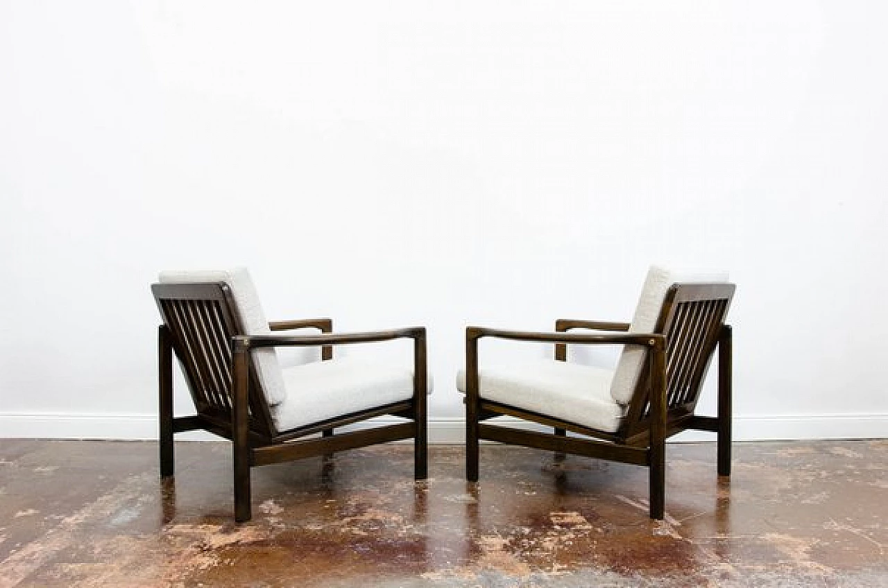 Pair of B 7522 armchairs by Zenon Bączyk for SFM, 1960s 13