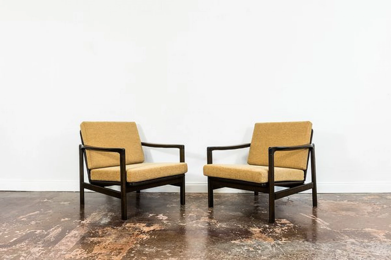Pair of B-7522 armchairs by Zenon Bączyk for Swarzędzkie Fabryki Mebli, 1960s 1