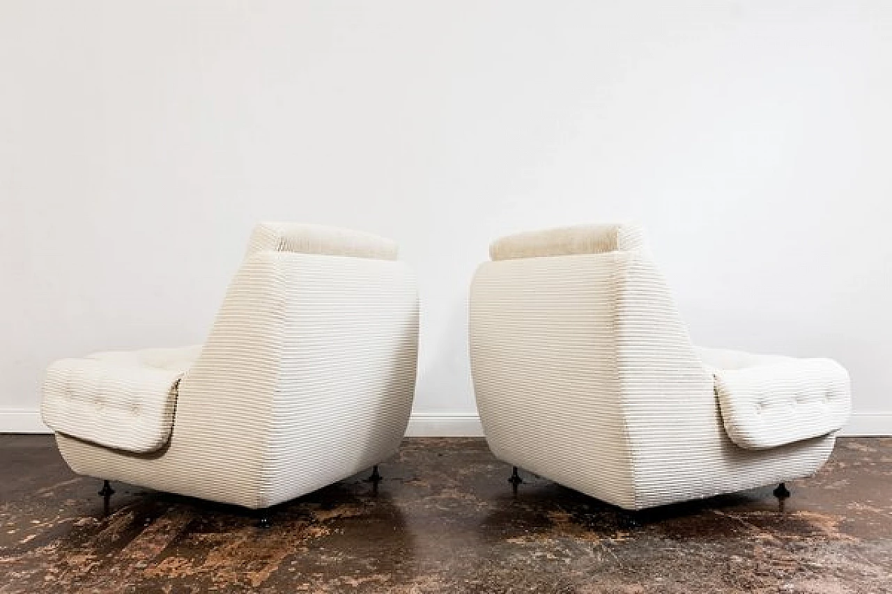 Pair of beige fabric armchairs by Jitona, 1970s 12