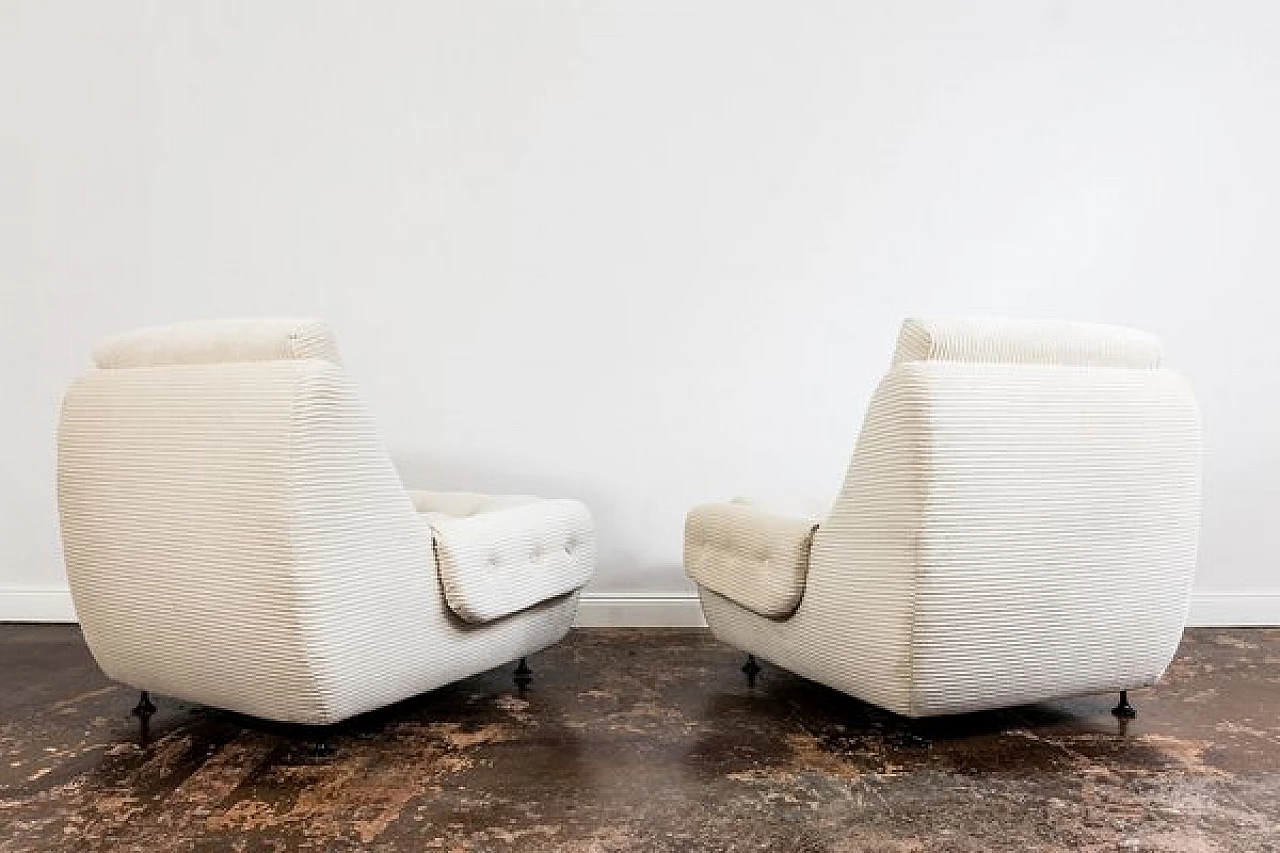 Pair of beige fabric armchairs by Jitona, 1970s 13