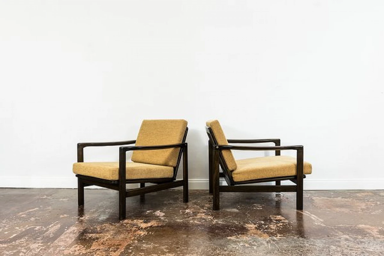 Pair of B-7522 armchairs by Zenon Bączyk for Swarzędzkie Fabryki Mebli, 1960s 12