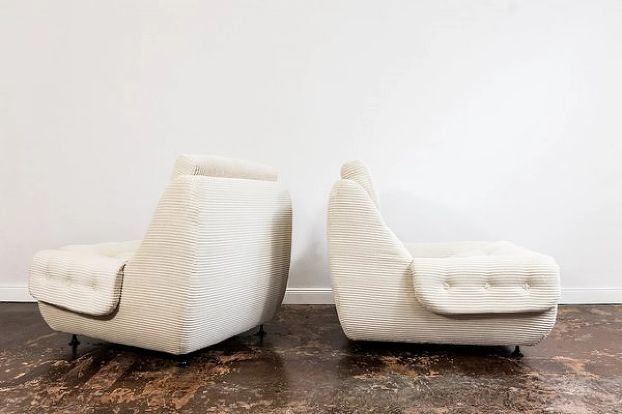 Pair of beige fabric armchairs by Jitona, 1970s 16