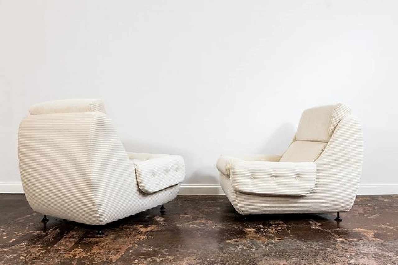 Pair of beige fabric armchairs by Jitona, 1970s 17