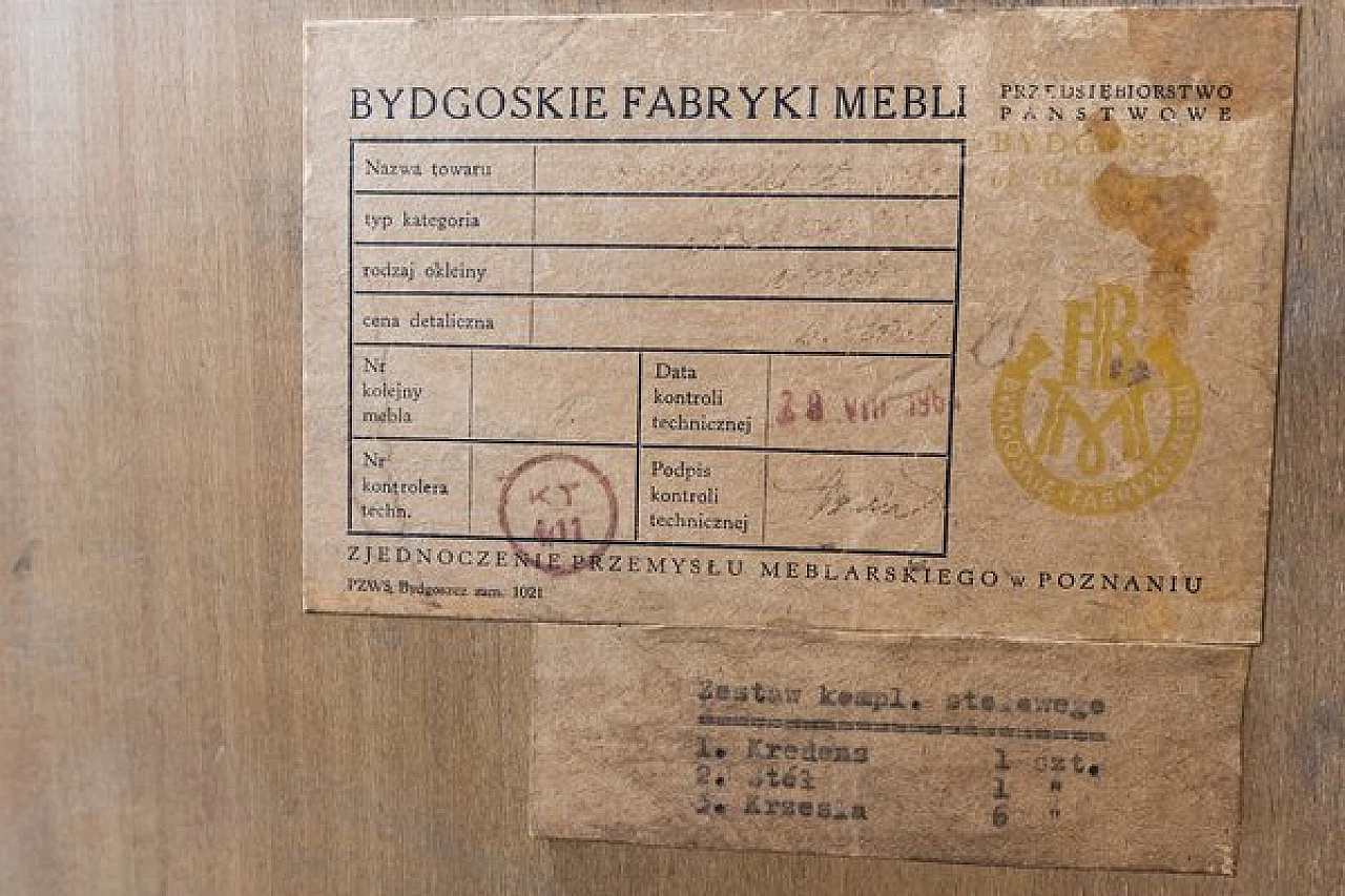 Credenza in legno di Bydgoskie Fabryki Mebli, anni '60 20
