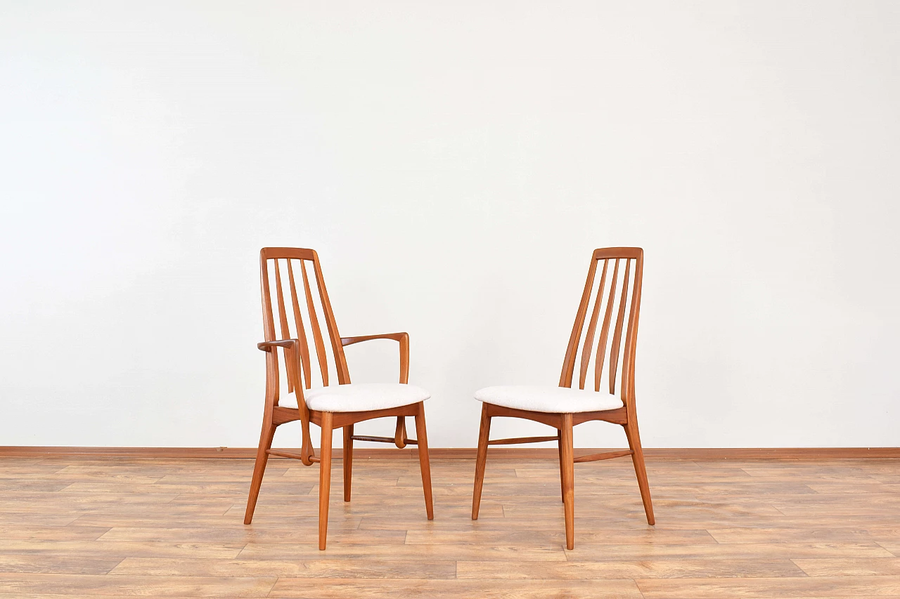 8 Eva chairs in solid teak by Niels Koefoed for Koefoeds Hornslet, 1960s 2