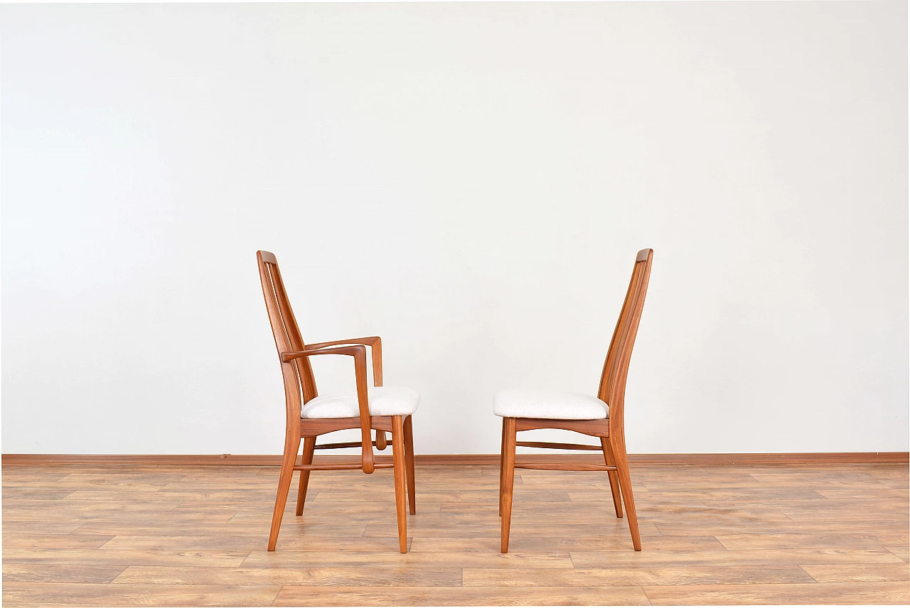 8 Eva chairs in solid teak by Niels Koefoed for Koefoeds Hornslet, 1960s 3