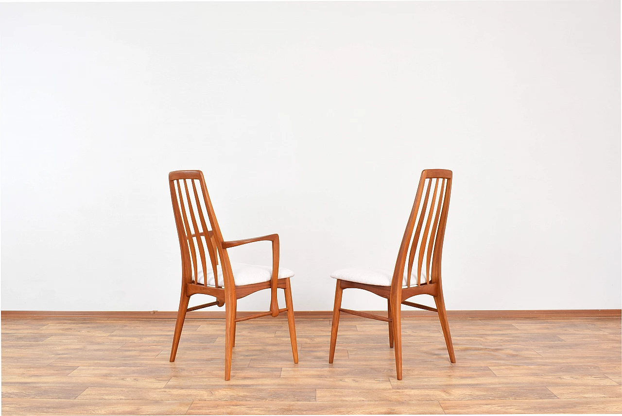 8 Eva chairs in solid teak by Niels Koefoed for Koefoeds Hornslet, 1960s 4