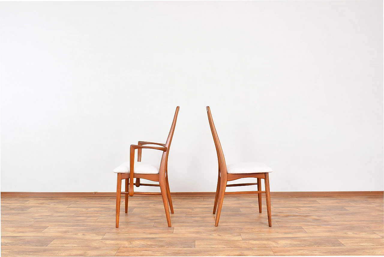 8 Eva chairs in solid teak by Niels Koefoed for Koefoeds Hornslet, 1960s 5