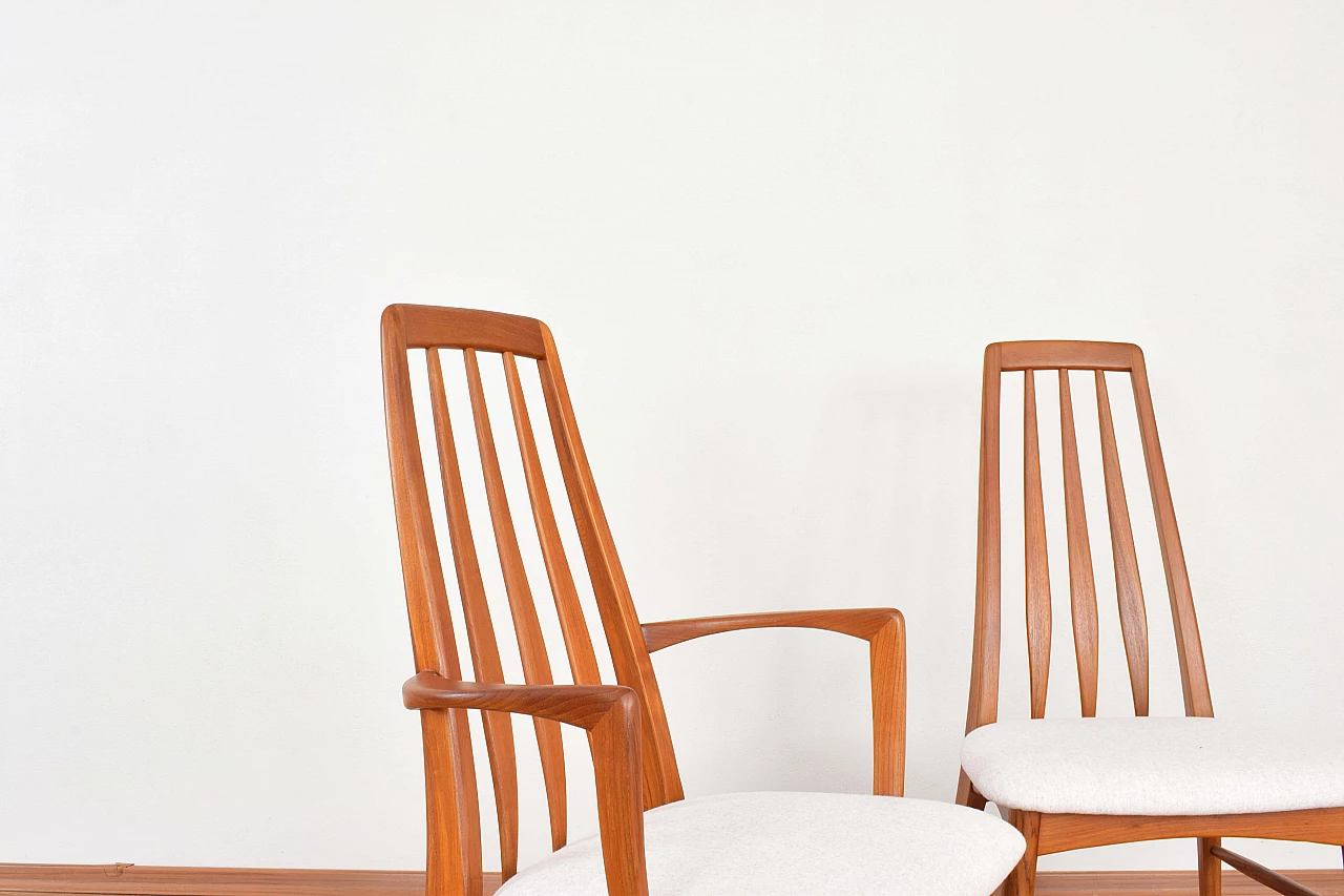 8 Eva chairs in solid teak by Niels Koefoed for Koefoeds Hornslet, 1960s 6