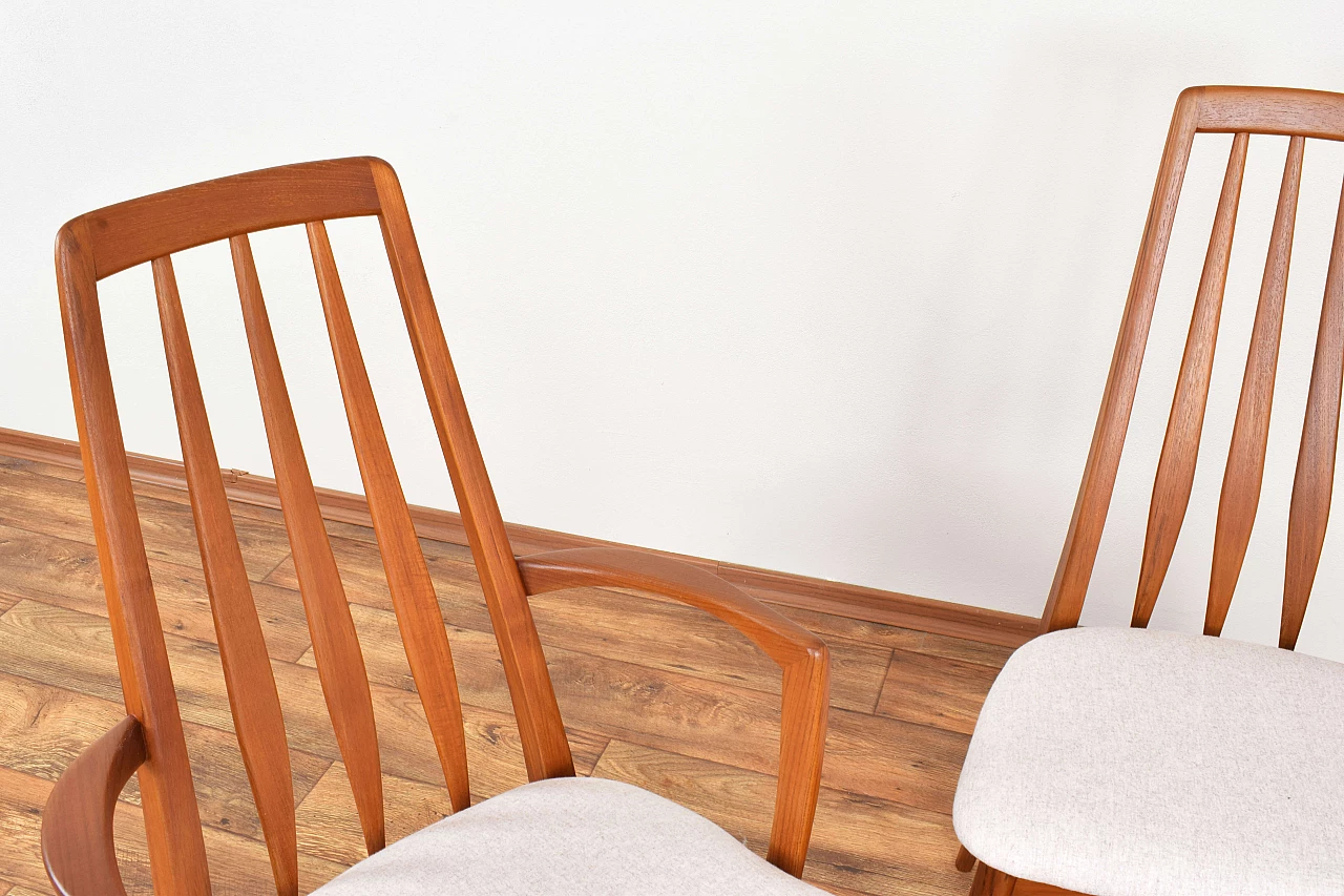 8 Eva chairs in solid teak by Niels Koefoed for Koefoeds Hornslet, 1960s 8