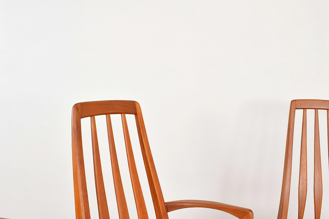 8 Eva chairs in solid teak by Niels Koefoed for Koefoeds Hornslet, 1960s 9