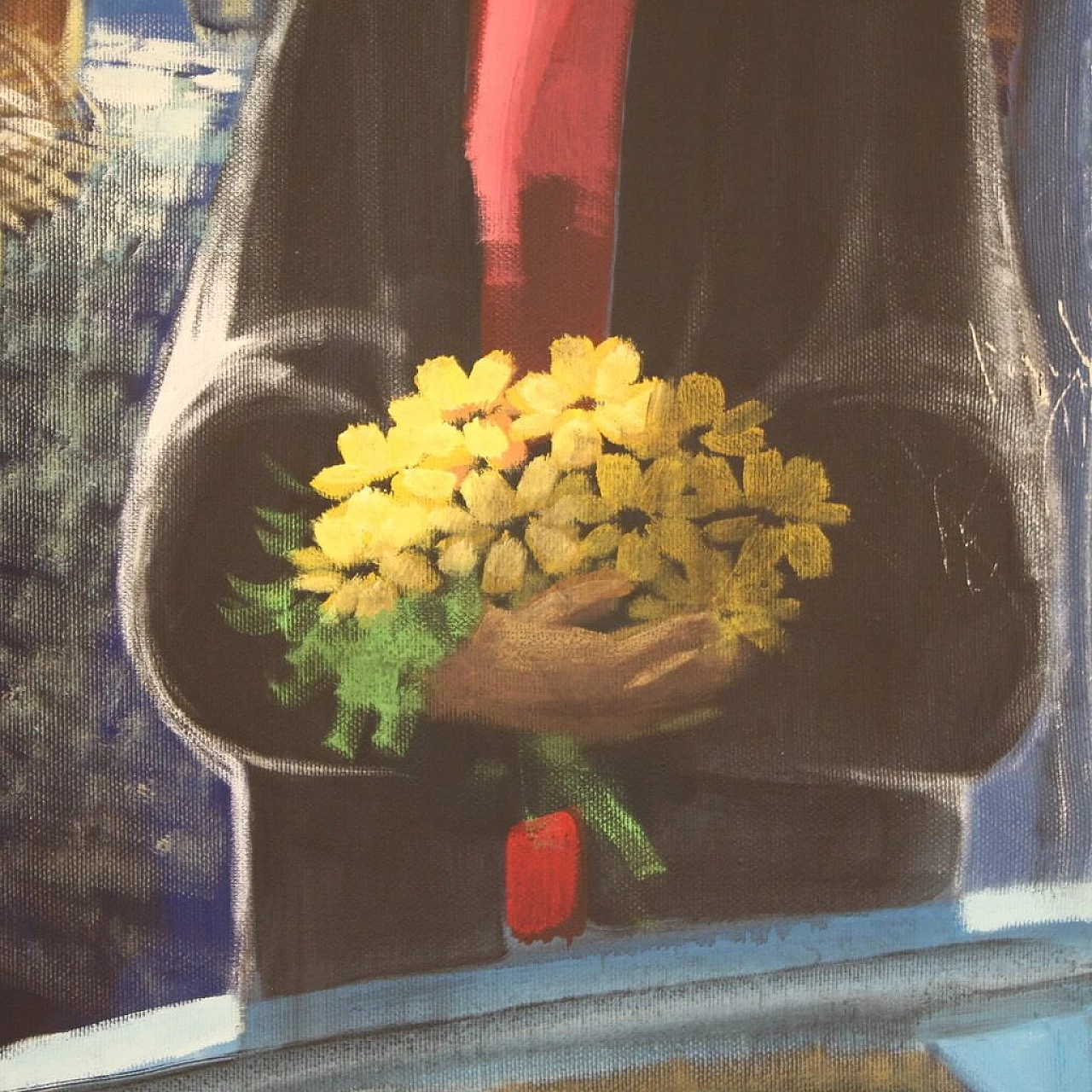 Eliano Fantuzzi, Figure nella notte, olio su tela, anni '60 9