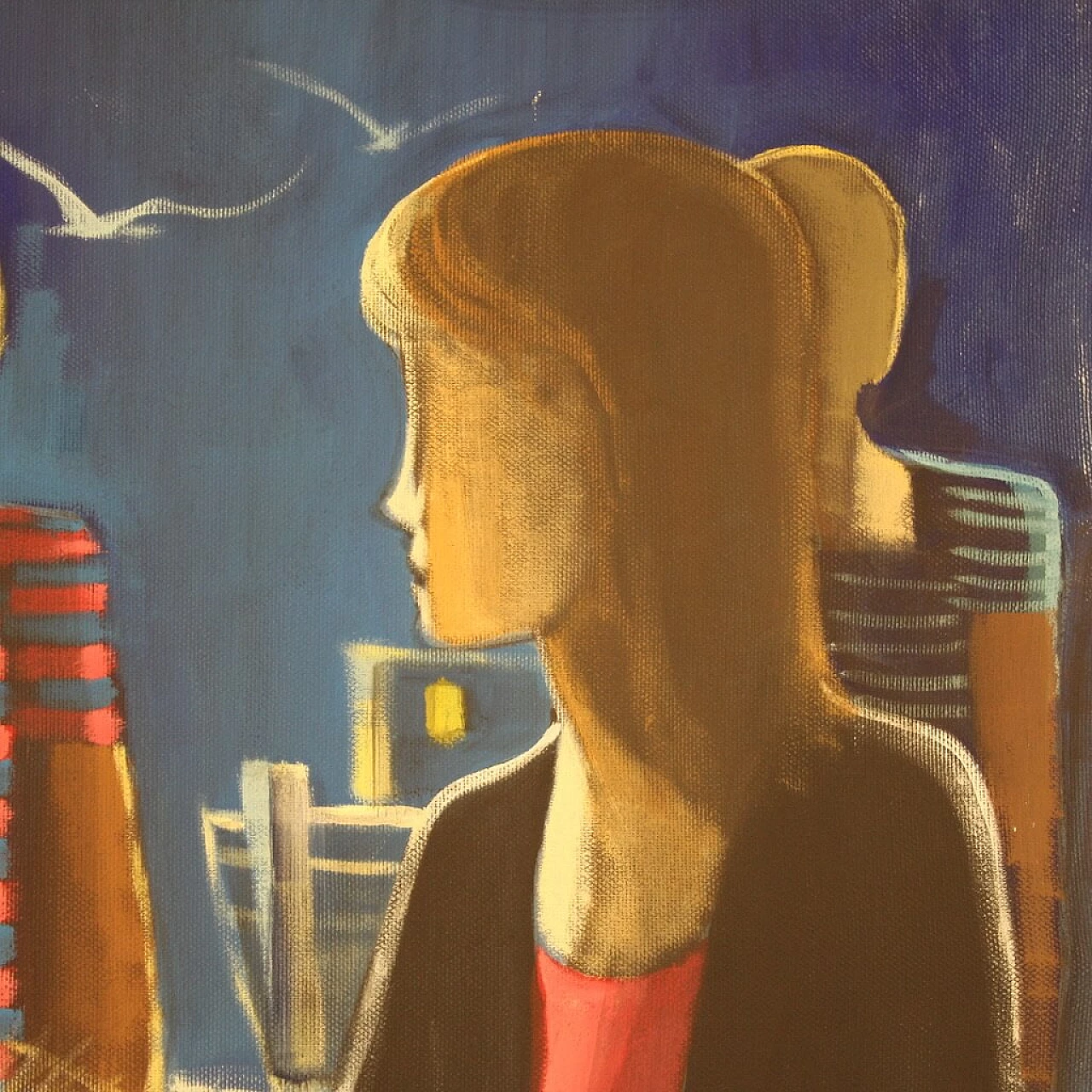 Eliano Fantuzzi, Figure nella notte, olio su tela, anni '60 13