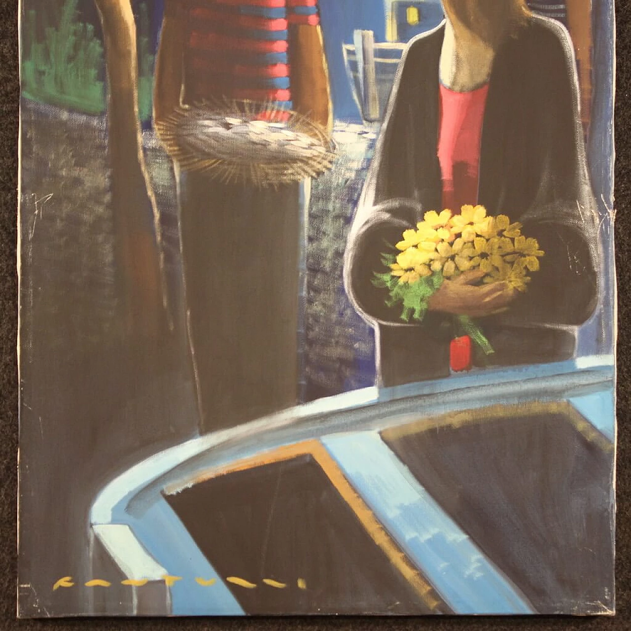 Eliano Fantuzzi, Figure nella notte, olio su tela, anni '60 15