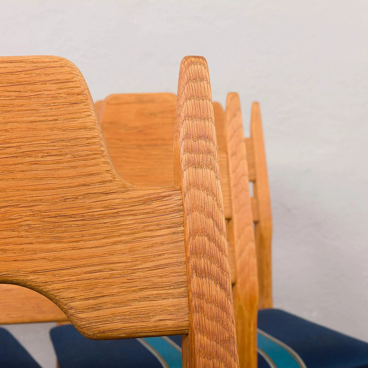 6 Oak chairs by Henning Kjaernulf for Nyrup Mobelfabrikk, 1960s 4
