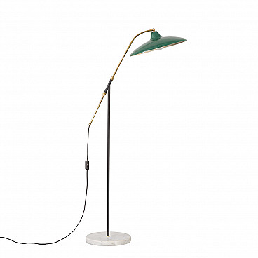 Marble and metal floor lamp attributed to Stilnovo, 1950s