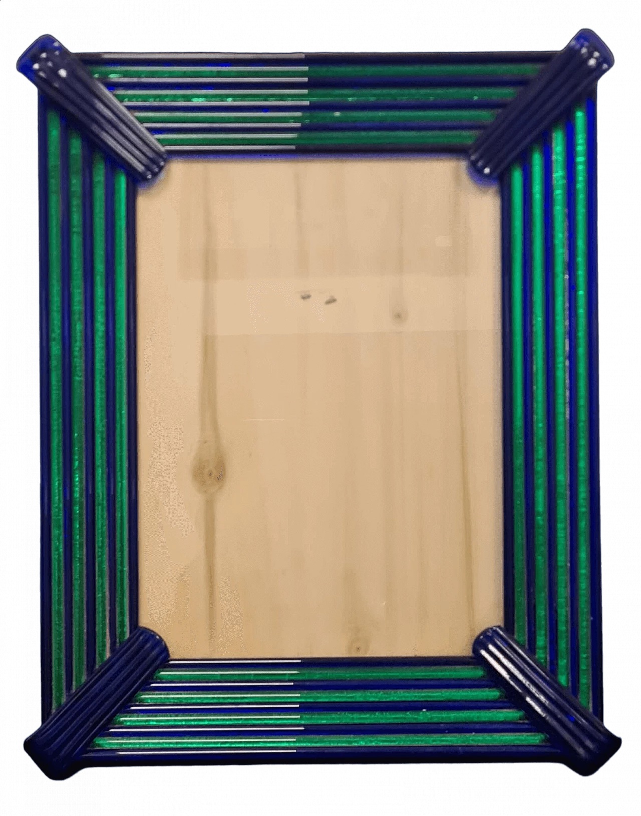 Cornice in vetro blu e verde attribuita ad Archimede Seguso, anni '70 12