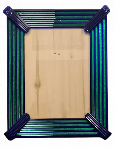 Cornice in vetro blu e verde attribuita ad Archimede Seguso, anni '70
