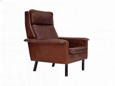 Danish leather armchair by Arne Vodder for Fritz Hansen, 1970s