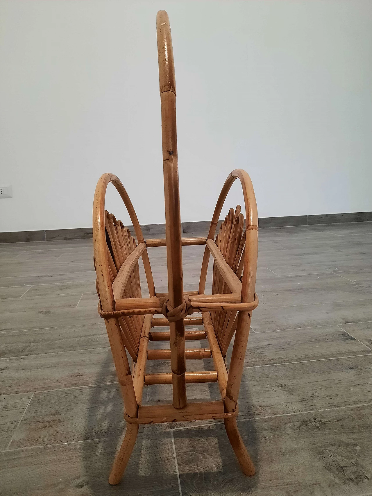 Bamboo and rattan magazine rack by Franco Albini, 1960s 6