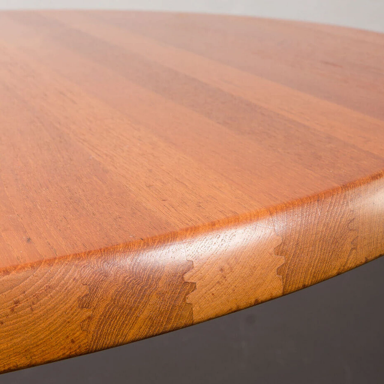Extendable round table with solid teak base, 1960s 11