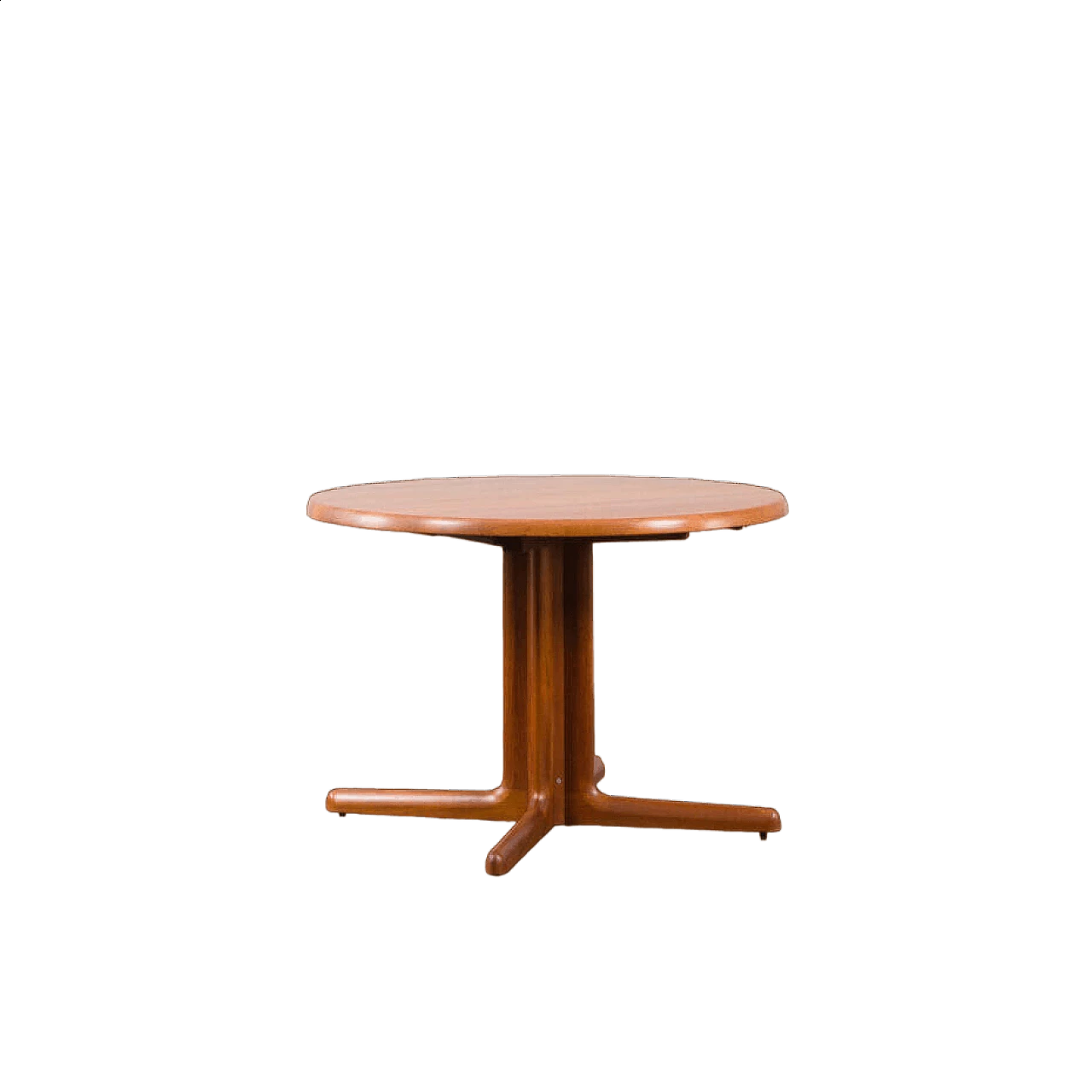 Extendable round table with solid teak base, 1960s 19