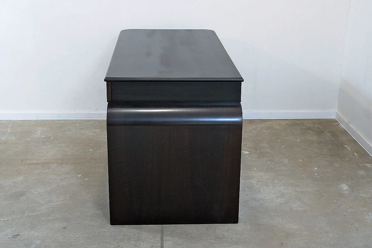 Scrivania Art Déco boema in noce con vetrina, anni '30 15