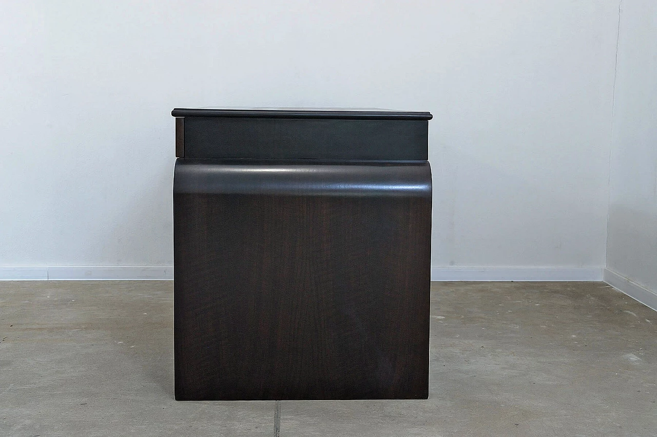 Scrivania Art Déco boema in noce con vetrina, anni '30 16