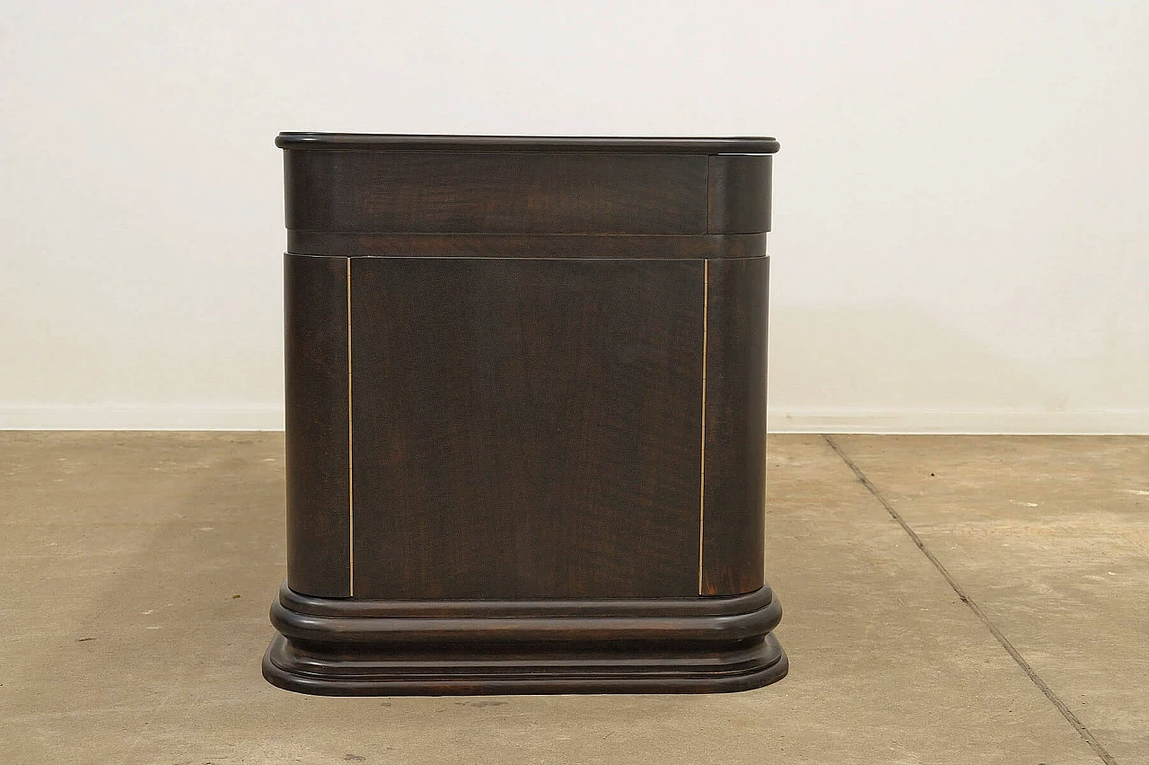 Scrivania Art Déco boema in noce con vetrina, anni '30 27