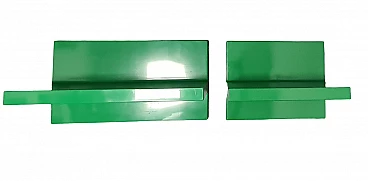 Coppia di mensole in plastica verde di Marcello Siard per Kartell, anni '70