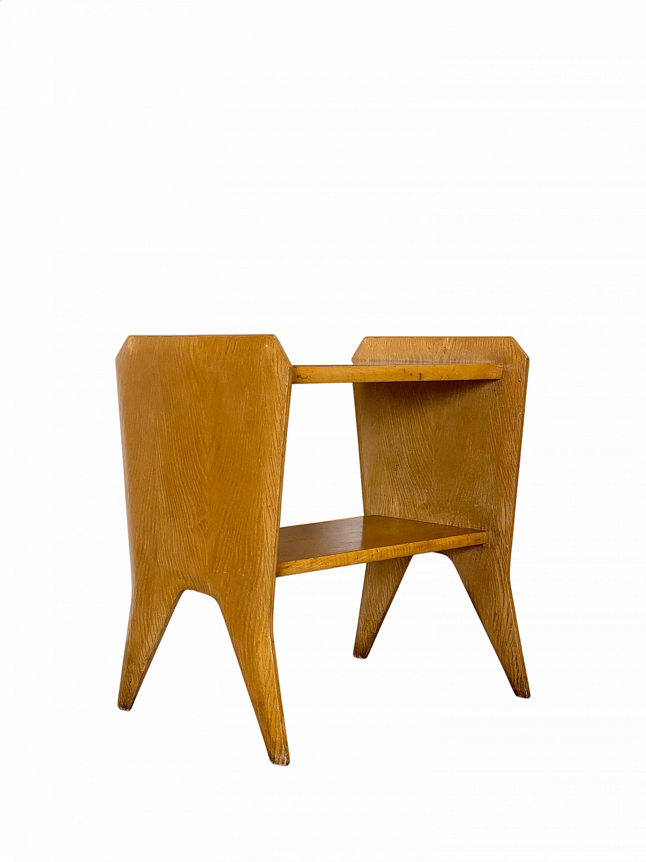 Wood bedside table with glass top in the style of Gio Ponti, 1950s 12