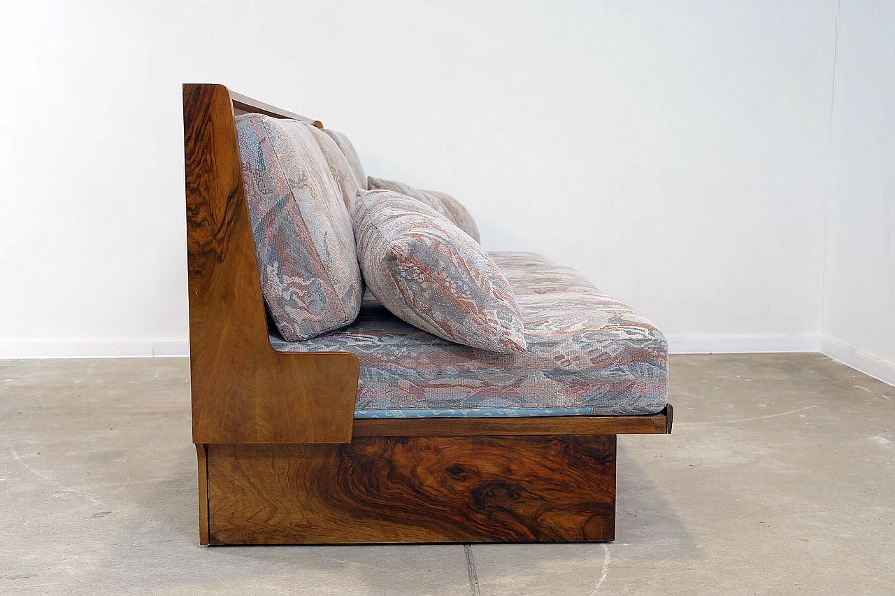 Czechoslovakian walnut veneered wood folding sofa bed, 1950s 19