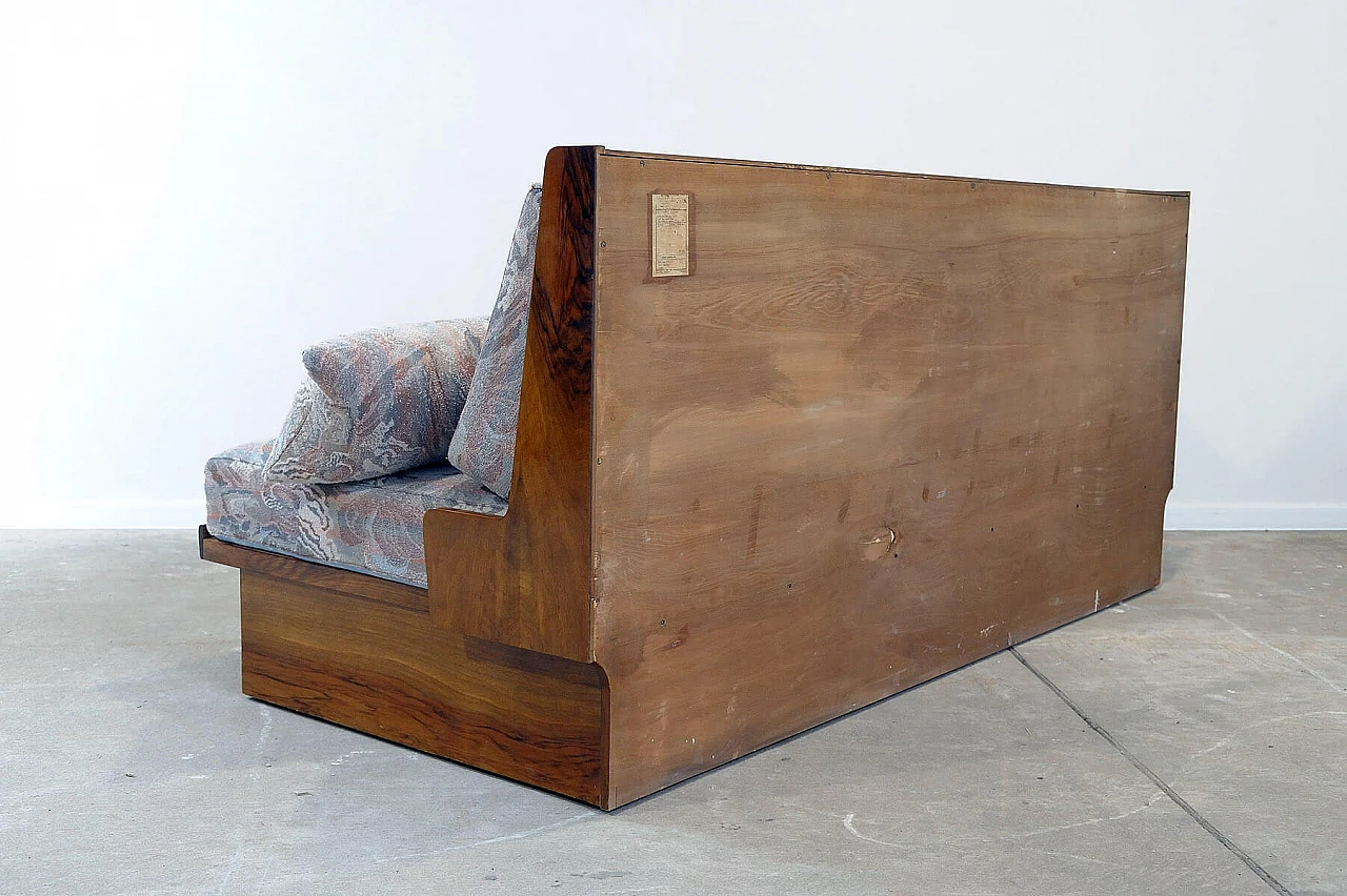 Czechoslovakian walnut veneered wood folding sofa bed, 1950s 22
