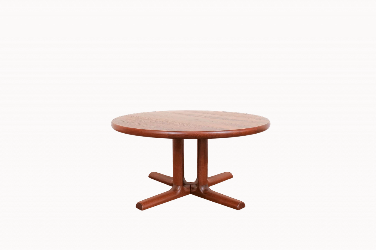 Round solid teak coffee table by Dyrlund, 1970s 10